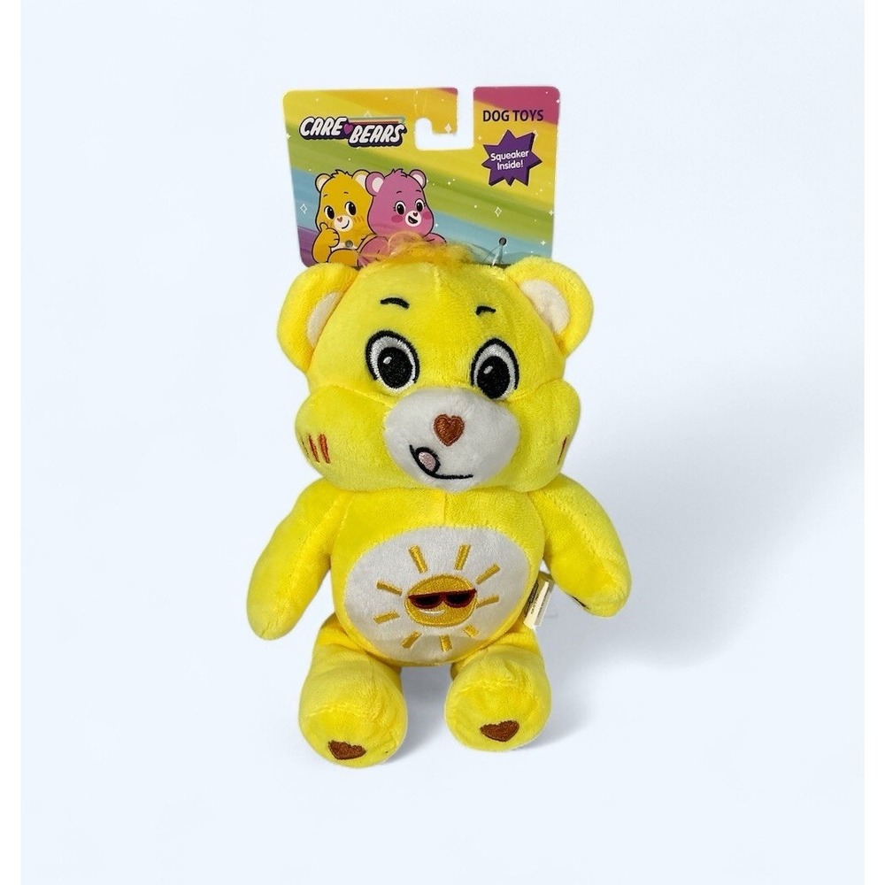 Care Bears 9" Funshine Bear plush dog toy with squeaker NEW!!